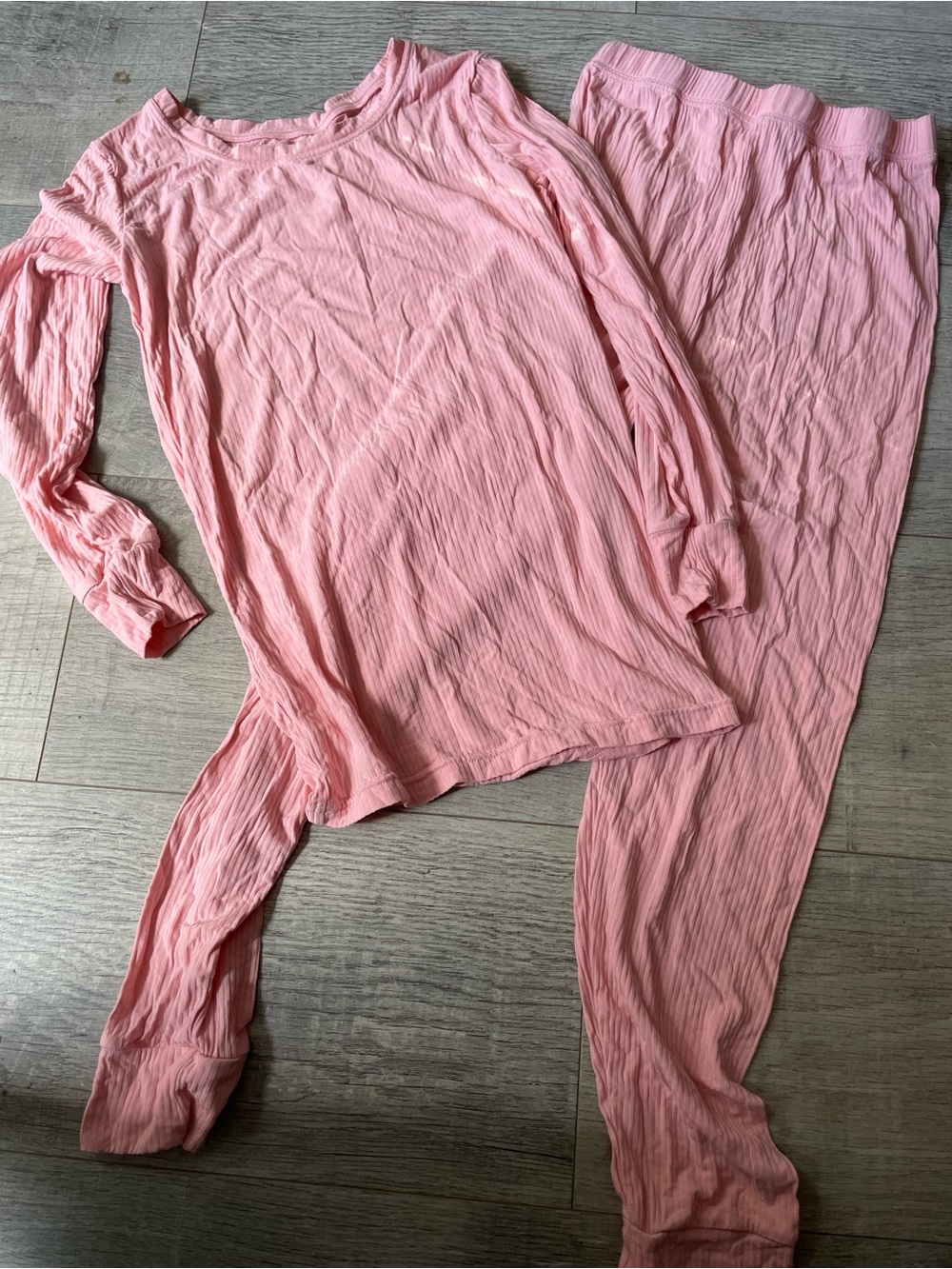 Little Sleepies Girls Bubblegum Pink Ribbed PJ Set